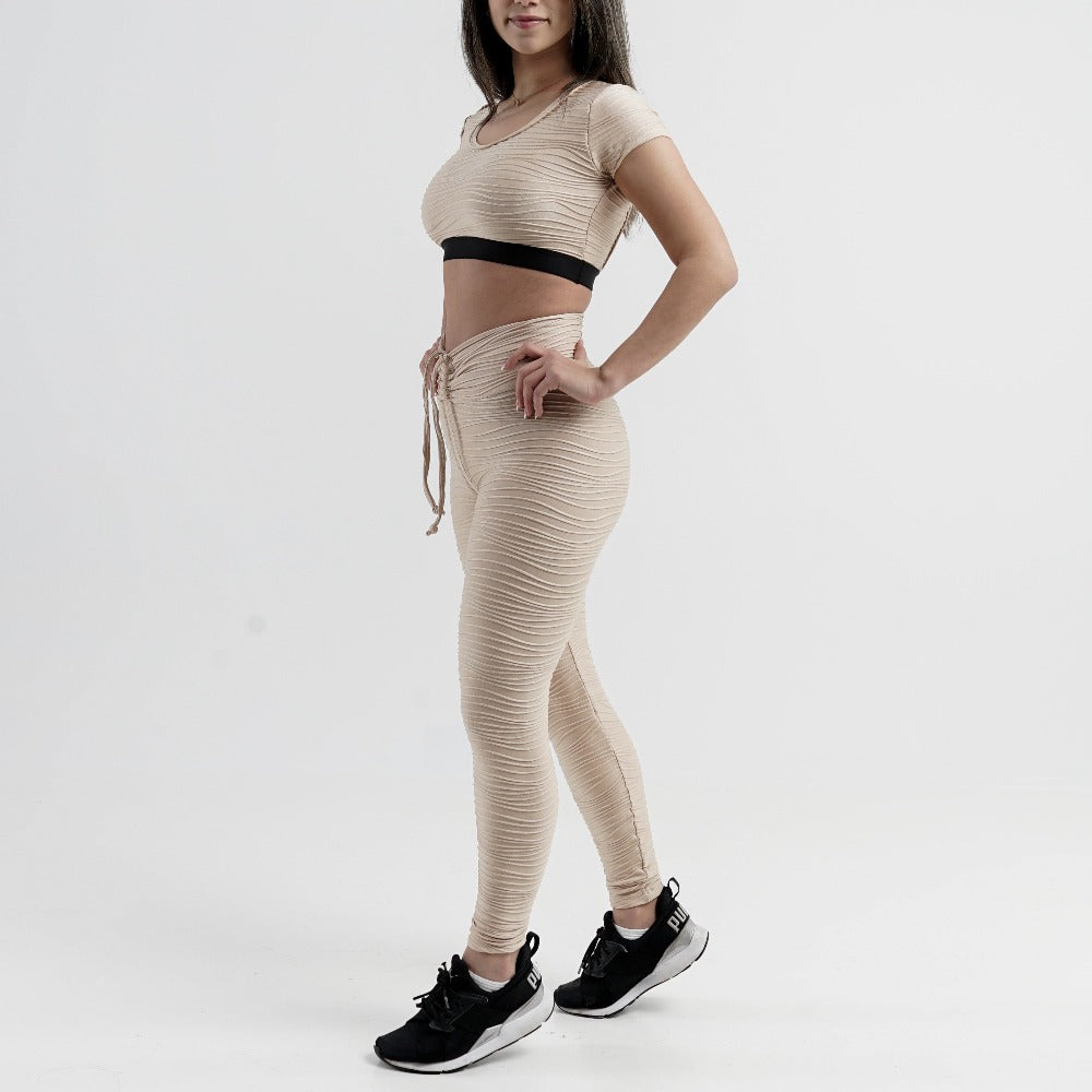 Conjunto Deportivo Texturizado Push Up Cintura Alta Leggings Colombianos  Mujer Fitness – Forza Fitness